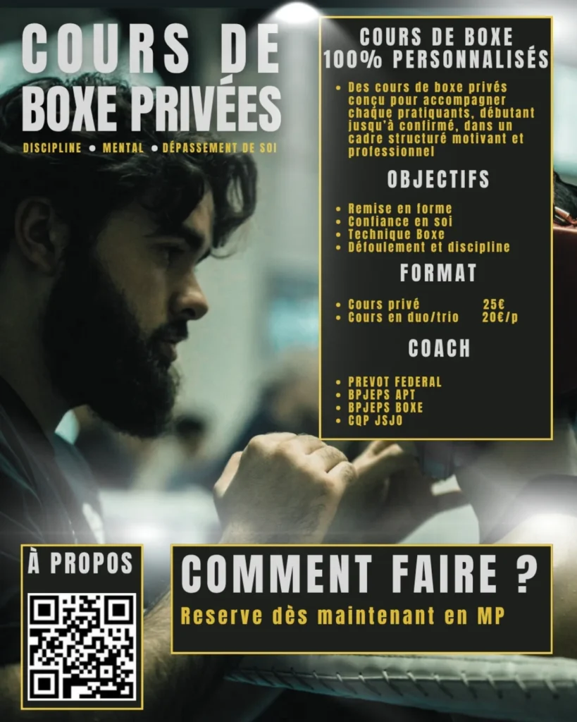 Cours de boxe privés 100 % personnalisés