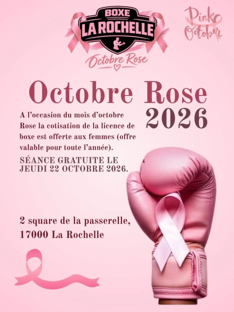 Octobre Rose 2026 : séance de boxe gratuite le jeudi 22 octobre